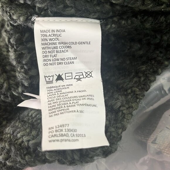 PRANA Thalia Long Open Front Sweater Green Chunky Knitted Duster Vest Sz MED  Th - Picture 3 of 11